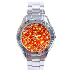 Pattern Valentine Heart Love Stainless Steel Analogue Watch by Mariart