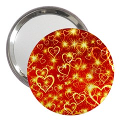 Pattern Valentine Heart Love 3  Handbag Mirrors by Mariart