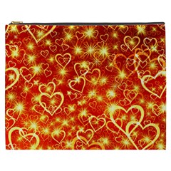 Pattern Valentine Heart Love Cosmetic Bag (xxxl) by Mariart