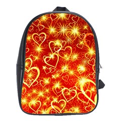 Pattern Valentine Heart Love School Bag (xl) by Mariart