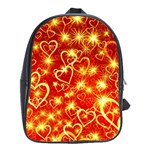 Pattern Valentine Heart Love School Bag (XL) Front