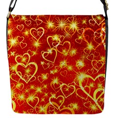 Pattern Valentine Heart Love Flap Closure Messenger Bag (s) by Mariart