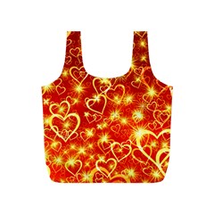 Pattern Valentine Heart Love Full Print Recycle Bag (s) by Mariart