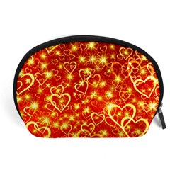 Pattern Valentine Heart Love Accessory Pouch (large) by Mariart