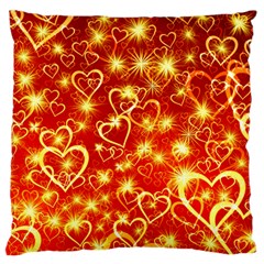 Pattern Valentine Heart Love Large Flano Cushion Case (one Side) by Mariart