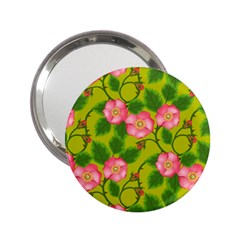 Roses Flowers Pattern Bud Pink 2 25  Handbag Mirrors by Pakrebo