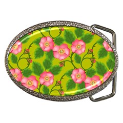 Roses Flowers Pattern Bud Pink Belt Buckles by Pakrebo