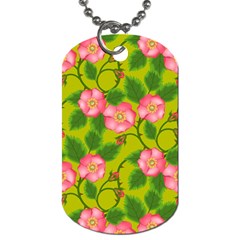 Roses Flowers Pattern Bud Pink Dog Tag (two Sides) by Pakrebo