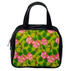 Roses Flowers Pattern Bud Pink Classic Handbag (one Side) by Pakrebo