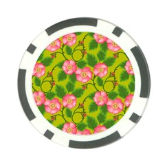 Roses Flowers Pattern Bud Pink Poker Chip Card Guard (10 Pack) by Pakrebo