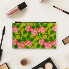 Roses Flowers Pattern Bud Pink Cosmetic Bag (small) by Pakrebo