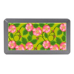 Roses Flowers Pattern Bud Pink Memory Card Reader (mini) by Pakrebo