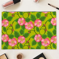 Roses Flowers Pattern Bud Pink Cosmetic Bag (xxl) by Pakrebo