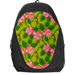 Roses Flowers Pattern Bud Pink Backpack Bag by Pakrebo