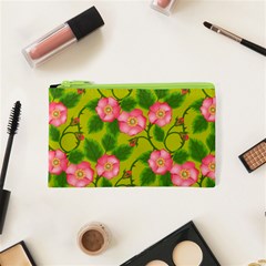 Roses Flowers Pattern Bud Pink Cosmetic Bag (xs) by Pakrebo