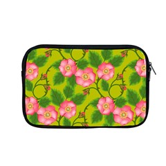 Roses Flowers Pattern Bud Pink Apple Macbook Pro 13  Zipper Case by Pakrebo