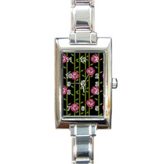 Rose Abstract Rose Garden Rectangle Italian Charm Watch by Pakrebo