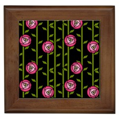 Rose Abstract Rose Garden Framed Tiles by Pakrebo