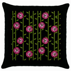 Rose Abstract Rose Garden Throw Pillow Case (black) by Pakrebo