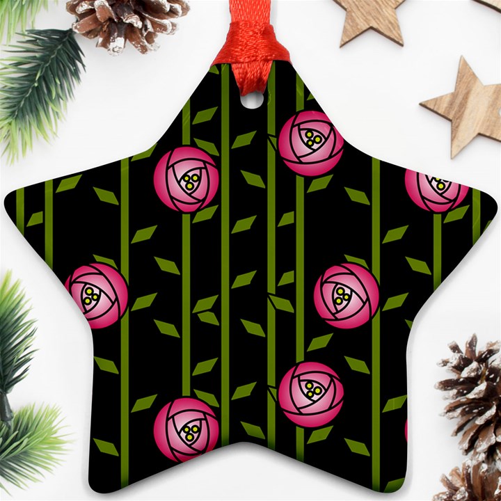 Rose Abstract Rose Garden Star Ornament (Two Sides)