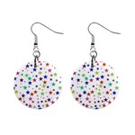 Star Random Background Scattered Mini Button Earrings Front