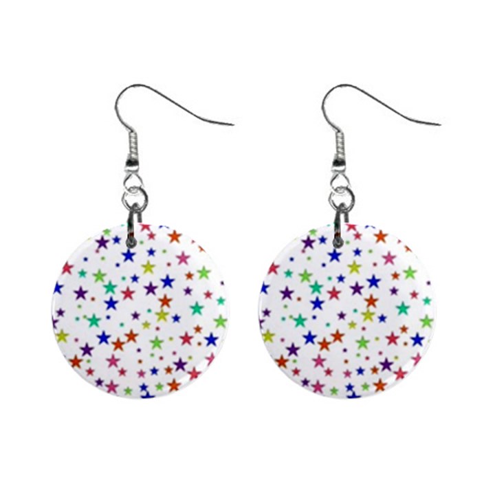 Star Random Background Scattered Mini Button Earrings