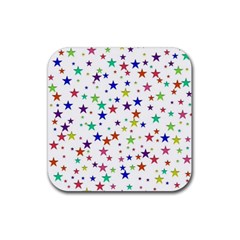 Star Random Background Scattered Rubber Coaster (square)  by Pakrebo