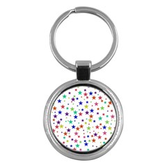 Star Random Background Scattered Key Chains (round) 