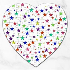 Star Random Background Scattered Jigsaw Puzzle (heart) by Pakrebo