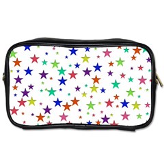 Star Random Background Scattered Toiletries Bag (one Side) by Pakrebo