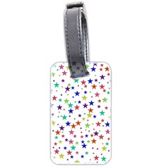 Star Random Background Scattered Luggage Tags (two Sides) by Pakrebo