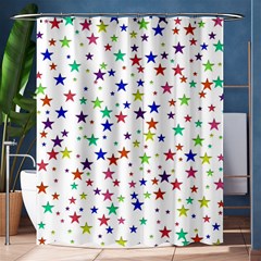 Star Random Background Scattered Shower Curtain 60  X 72  (medium)  by Pakrebo