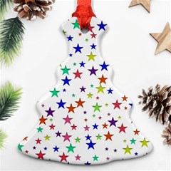 Star Random Background Scattered Christmas Tree Ornament (two Sides) by Pakrebo