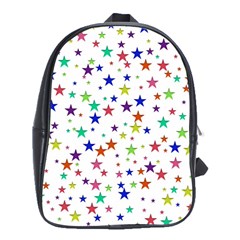 Star Random Background Scattered School Bag (xl) by Pakrebo