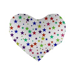 Star Random Background Scattered Standard 16  Premium Heart Shape Cushions by Pakrebo