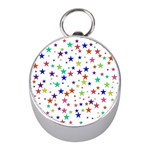 Star Random Background Scattered Mini Silver Compasses Front