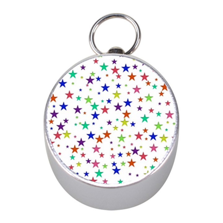 Star Random Background Scattered Mini Silver Compasses