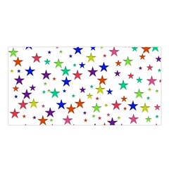 Star Random Background Scattered Satin Shawl by Pakrebo