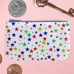 Star Random Background Scattered Large Coin Purse by Pakrebo