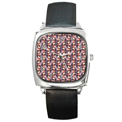 Pattern Abstract Fabric Wallpaper Square Metal Watch