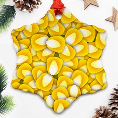 Pattern Background Corn Kernels Snowflake Ornament (two Sides) by Pakrebo