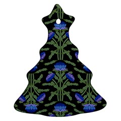 Pattern Thistle Structure Texture Christmas Tree Ornament (two Sides) by Pakrebo