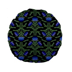 Pattern Thistle Structure Texture Standard 15  Premium Flano Round Cushions by Pakrebo