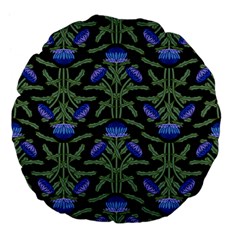 Pattern Thistle Structure Texture Large 18  Premium Flano Round Cushions by Pakrebo