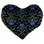 Pattern Thistle Structure Texture Large 19  Premium Flano Heart Shape Cushions Front