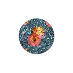 Pattern Rose Yellow Background Golf Ball Marker by Pakrebo