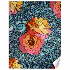 Pattern Rose Yellow Background Canvas 18  X 24  by Pakrebo