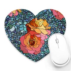 Pattern Rose Yellow Background Heart Mousepads by Pakrebo