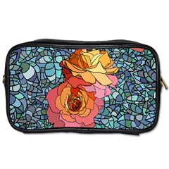 Pattern Rose Yellow Background Toiletries Bag (two Sides) by Pakrebo