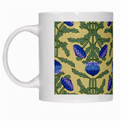 Pattern Thistle Structure Texture White Mugs by Pakrebo